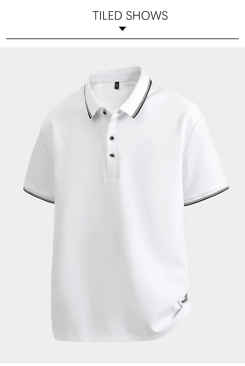 Oversized Men 7XL Polo Shirt 8XL 2025 Summer 95% Cotton Breathable Short Sleeve Collar Business Shirt Golf Man Top Clothes