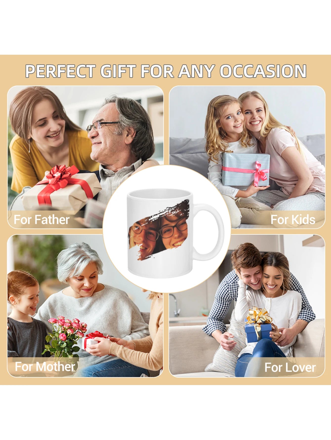 Customized mug with large capacity Personalized cup with picture text name  personalized gift