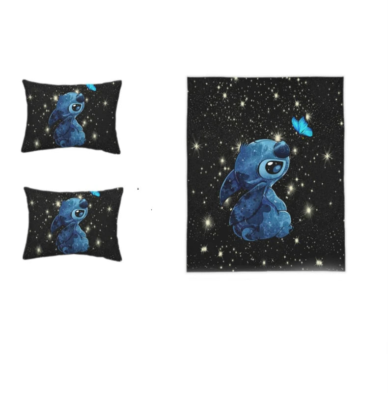Stitch Cute Cartoon Kids Duvet Cover 3D Printed Cartoon Bedding Set, 2/3pc Duvet Cover Set with 1 Duvet Cover and 2 Pillow Cases