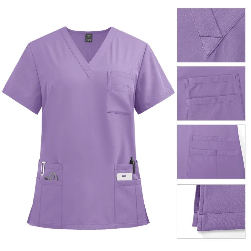 Short Sleeved Hospital Doctor Uniforms Spa Uniforms Dental Clinic Medical Scrubs Suits Pet Grooming Veterinary Nurse Accessories