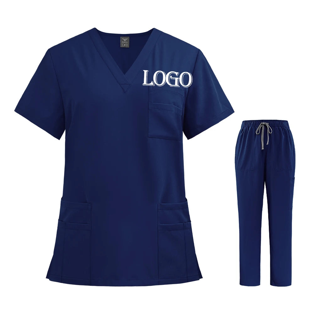 Elastic Scrubs Set Hospital Surgical Scrubs Tops Pants Nurse Nursing Workwear Doctors Clothes Medical Accessories Uniform Unisex