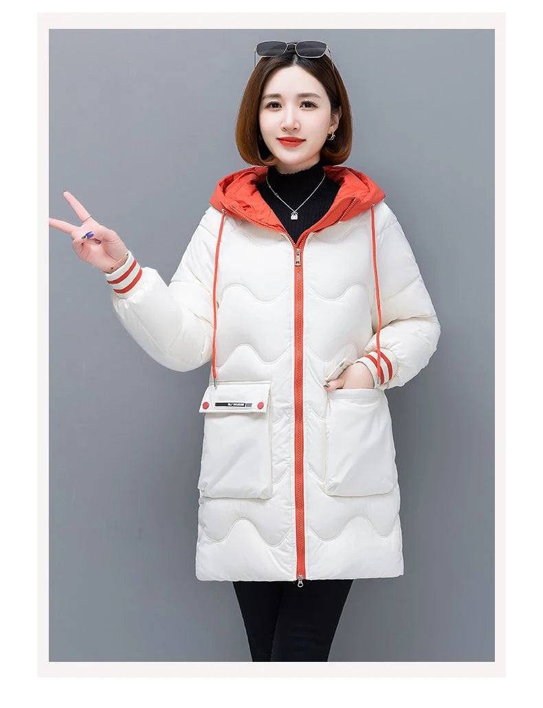 Long Winter Jacket Women Down Cotton Coats New Cotton Padded Puffer Parka Coat Women Hooded Outwear Thicken Warm Jacket 4XL
