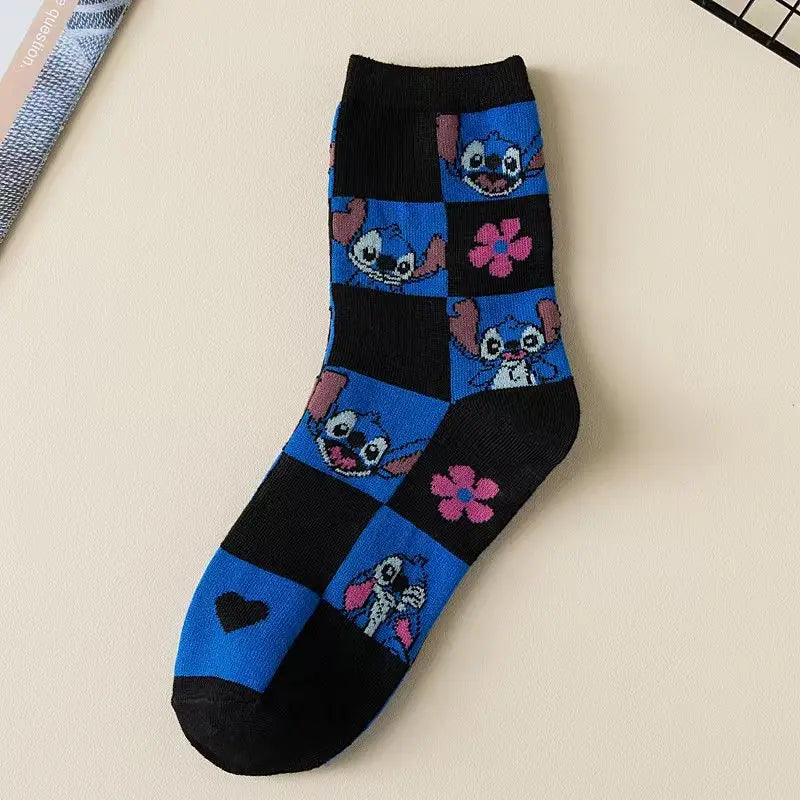 Stitch Anime Lilo & Stitch Cotton Midtube Stockings Socks Cartoon Stitch Dolls Boys Girls Warm Sleep Socks Kids Christmas Gifts