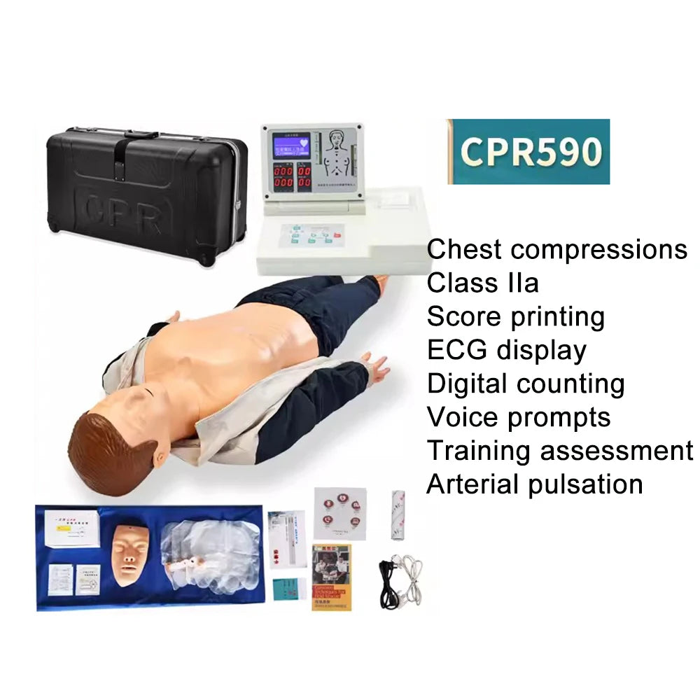 Cardiopulmonary Resuscitation Simulated Human CPR Cardiac Emergency Nursing Training Dummy Whole Body Model