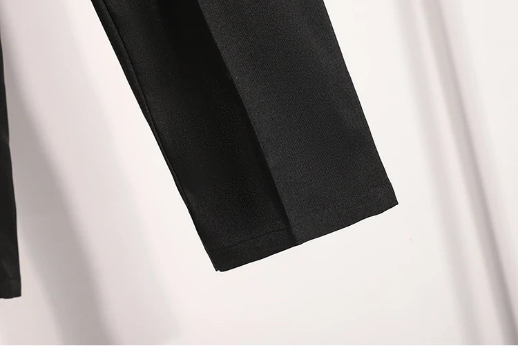 Plus Size Pants For Women Spring Summer 2025 New Korean Fashion High Waist Suit Pants Women Gray Or Black Casual Trousers Female