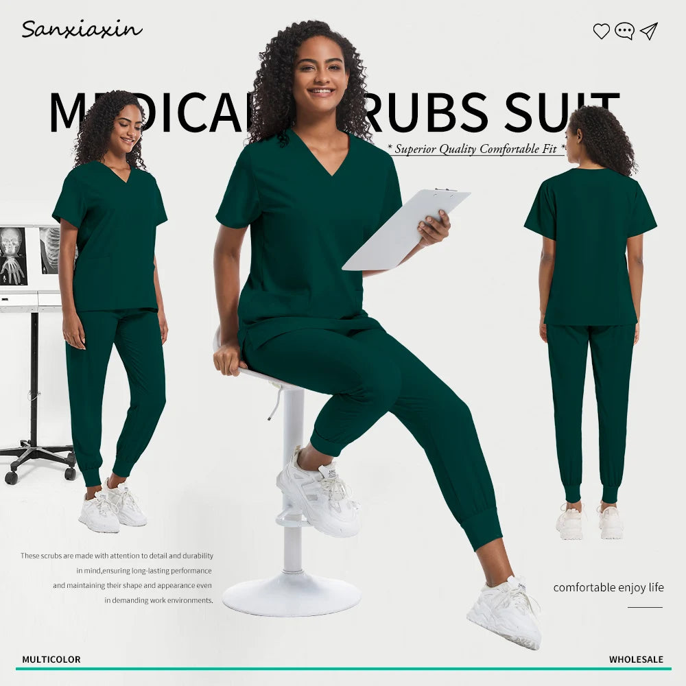 Hospital Scrubs Sets Doctor Nursing Uniform Suit for Male Female Dental Clinic Supplies Nurse Uniforms Women Medical Accessories