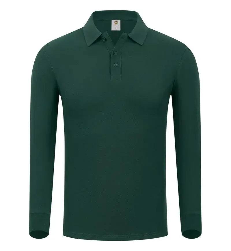 S-7XL Fashion Sportswear High Quality New-Design Men's Polos Shirts Long Sleeve 100% Cotton Casual Polos Customized Your LOGO