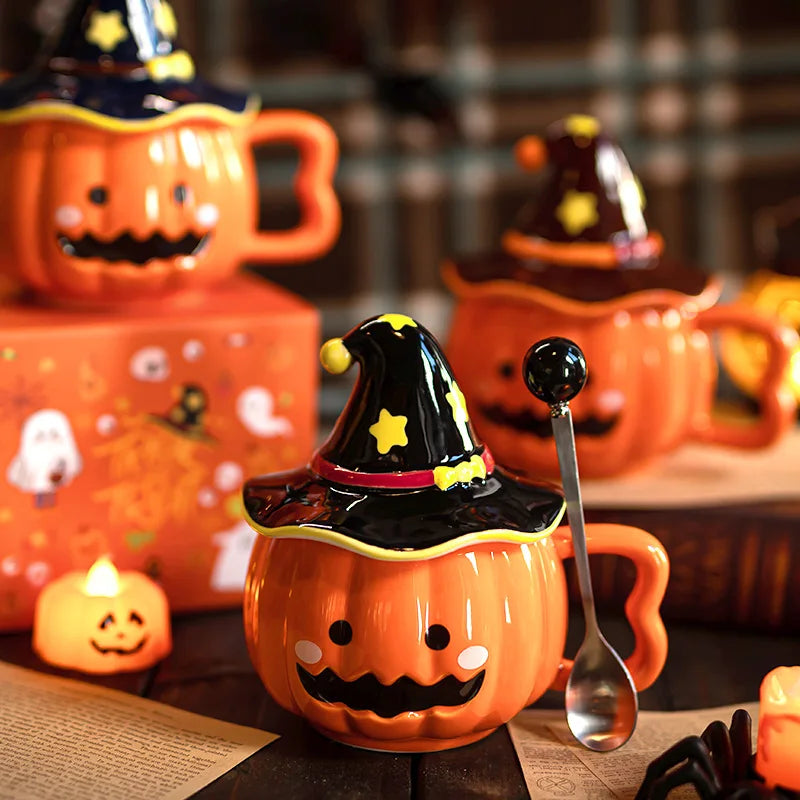 Cute Gift Cup Funny Pumpkin Magic Hat Mug Practical Souvenirs for Girlfriends Couple Ceramic Water Cup