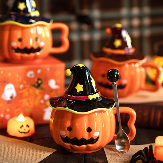 Cute Gift Cup Funny Pumpkin Magic Hat Mug Practical Souvenirs for Girlfriends Couple Ceramic Water Cup