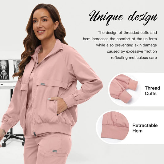 Long Sleeved Pet Scrub Jacket Outfit Surgery Doctor Nurse Coat Hospital Nursing Staff Uniforms Autumn Winter Dentistry Work Wear