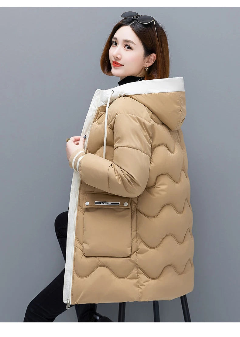 Long Winter Jacket Women Down Cotton Coats New Cotton Padded Puffer Parka Coat Women Hooded Outwear Thicken Warm Jacket 4XL