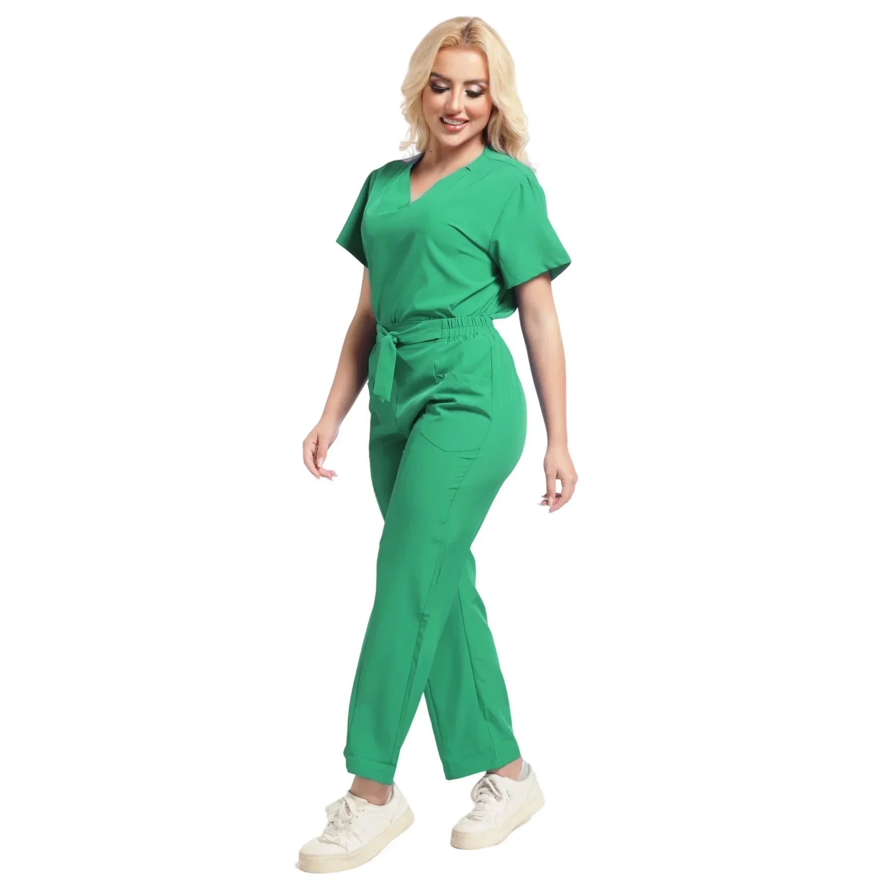 Plus Size New Style Working Scrubs Set Women Pet Nurse Uniforms Solid Color Beauty Salon Work Uniforms Medical Uniforms Workwear