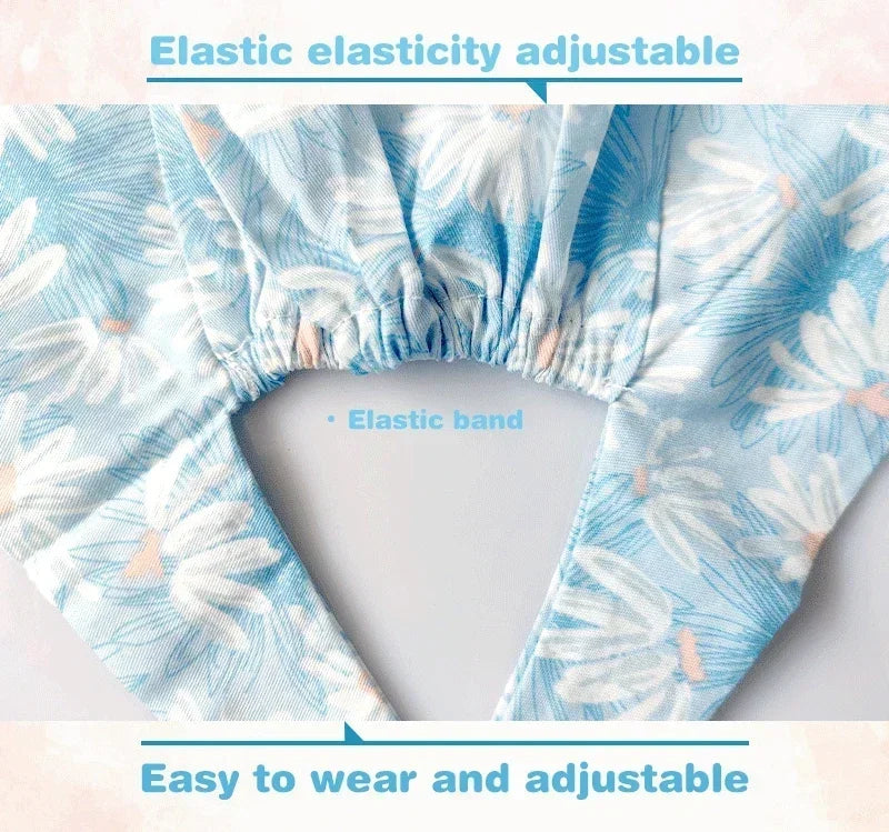 Nurse Scrubs Cap Adjustable Scrubs Hat Unisex Cotton Pink Print Nursing Caps Accessories Medical Work Hat Pet Shop Surgicals Hat