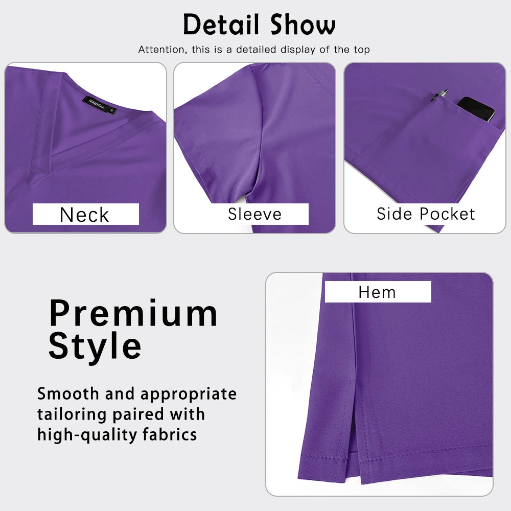 Scrubs Uniforms Men Women Beauty Straight Pants Set Wholesale Medical Surgical Clothes Nurse Accessories Dental Clinic Workwear
