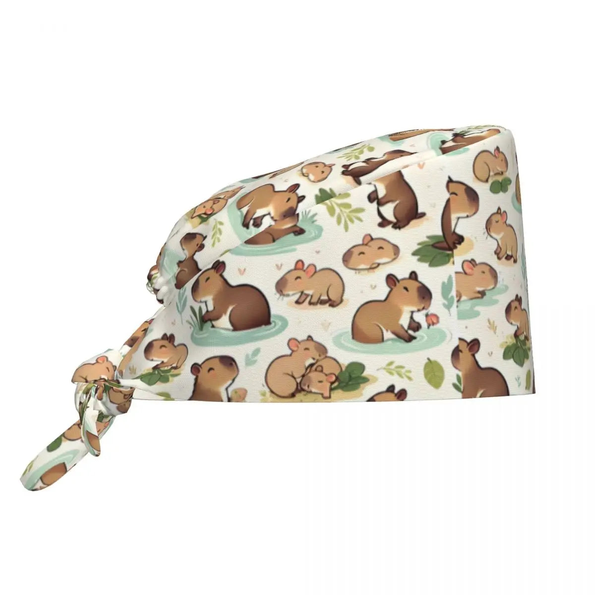 Custom Cartoon Capybara Medical Staff Scrubs Hat Women Men Comic Doctor Nursing Surgical Cap Scrub Caps