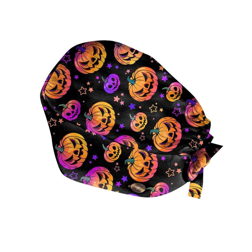 Halloween Scrub Cap Printed Adjustable Cotton Beauty Salon Surgeon Dental Clinic Nursing Hat Women Men Surgical Caps Wholesale