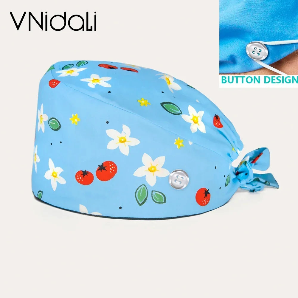 medical supplies nurse accessories nursing caps nurse hair cap surgical cap women surgery cap cartoon with button