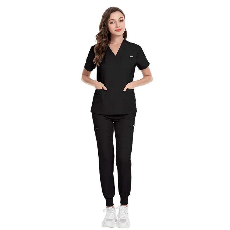Women Scrubs Sets Nurse Accessories Medical Uniform Slim Fit Hospital Dental Clinical Workwear Clothing Surgical Overall Suits