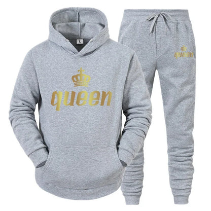 2024 Couple Outfits Hoodie and Jogger Pants High Quality Men Women Daily Casual Sport Jogging Suit King Queen Tracksuits Sets