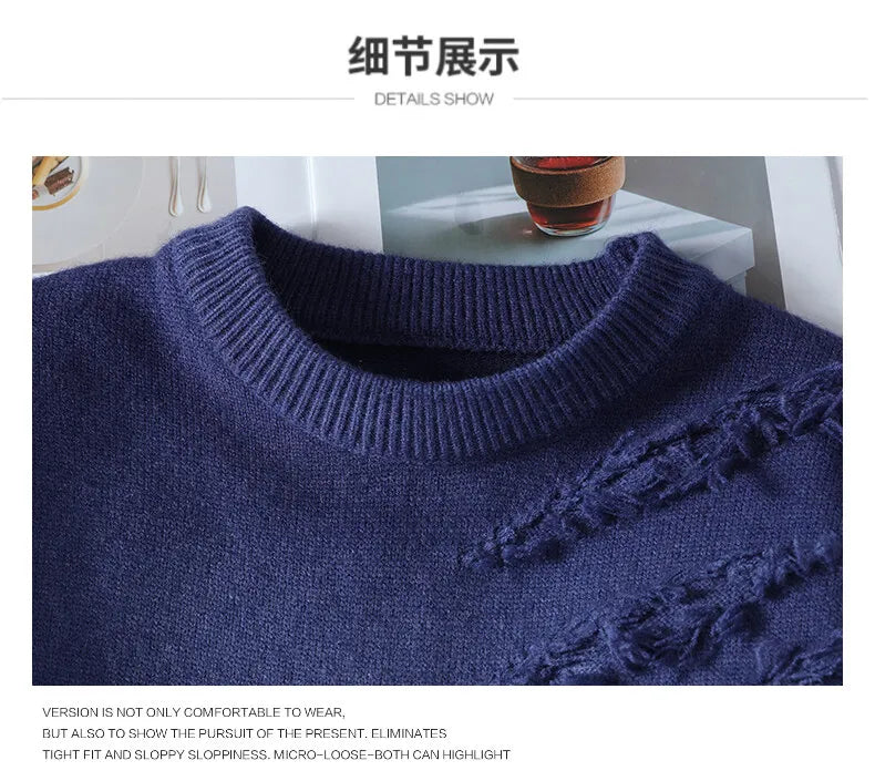 Winter Sweaters for male men thick O-neck sweater men Student youth sweaters autumn Men's wool Casual Knitwear Pullover