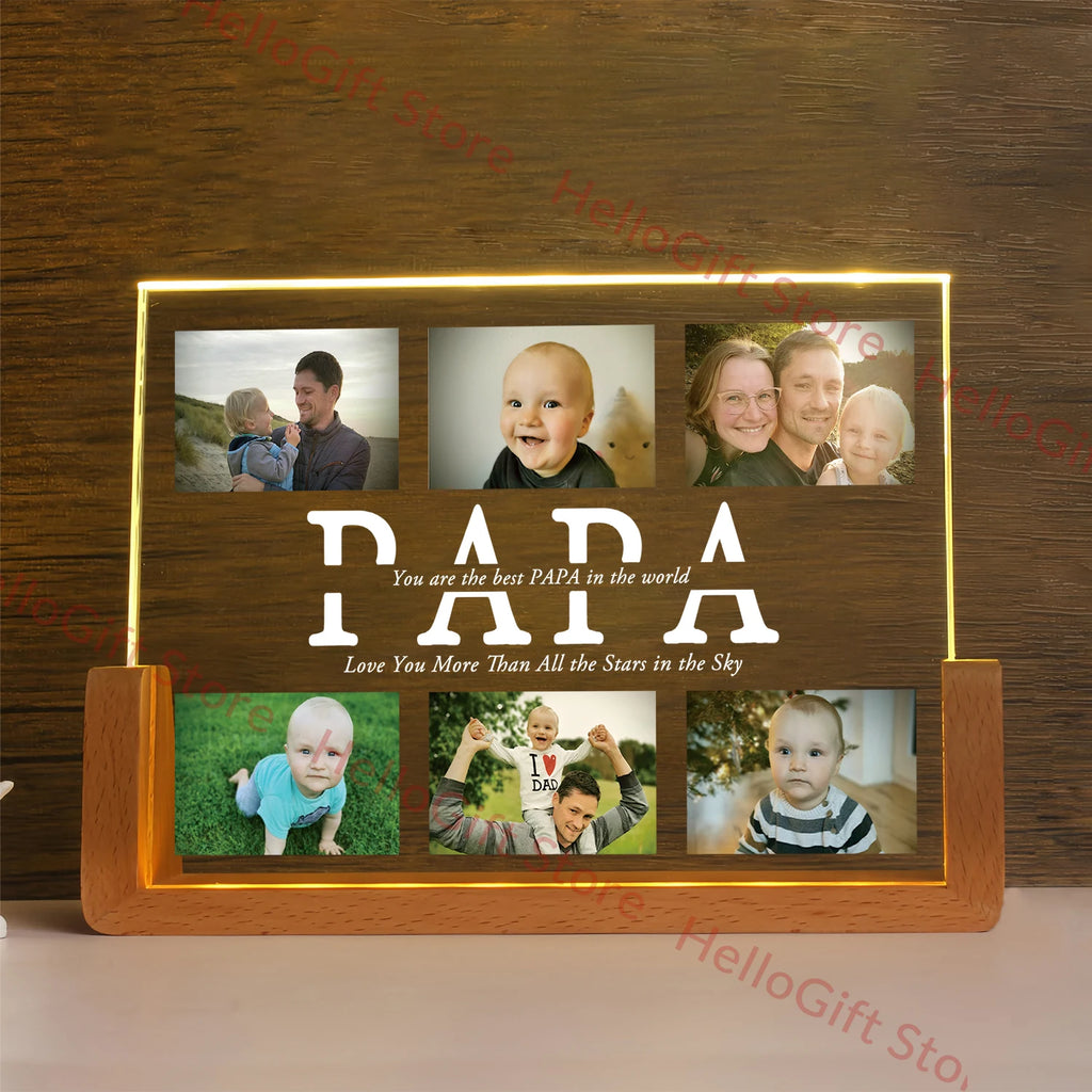 Personalized Custom Photo Text 3D Acrylic Lamp Customized NightLight for MOM DAD LOVE Family Friend Birthday Festival Day Gift