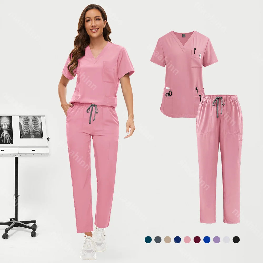 Medical Care Clothes Handwashing Uniform Nurse Suit Short Sleeved Hand Brushing Pet Dentist Nurse Work Clothes Men Nurse Uniform