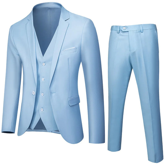 Men's Suit Set Two-piece Slim Fit Suit Men's Business Professional Formal Attire Groomsman's Wedding Dress