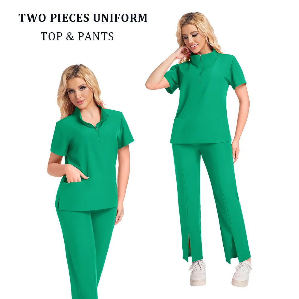 Surgical Uniforms Woman Scrub Set Medical Nurse Beauty Salon Workwear Clinical Scrubs Top Pants Spa Doctor Nursing Clinical Suit