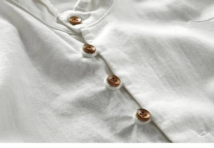 Plus Size 6XL 7XL Men's Casual Cotton Linen Shirt Formal Retro Long Sleeve Soft Loose Shirts Male Oversized Clothing Shirts Tops