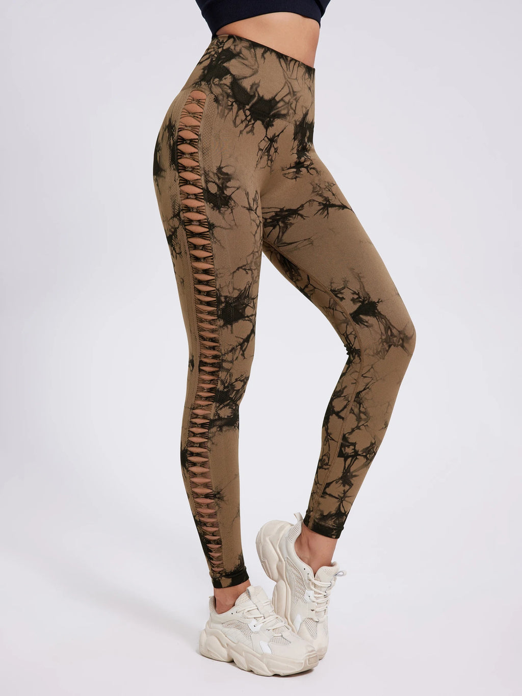 Butt Lifting Sexy Gym Leggings Women High Waist Seamless Tie Dye  Leggings Women Skinny Stretch Outdoors Hollow Out Pants