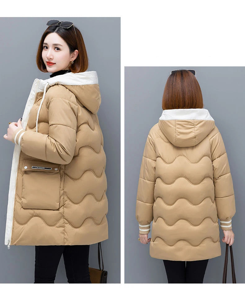 Long Winter Jacket Women Down Cotton Coats New Cotton Padded Puffer Parka Coat Women Hooded Outwear Thicken Warm Jacket 4XL