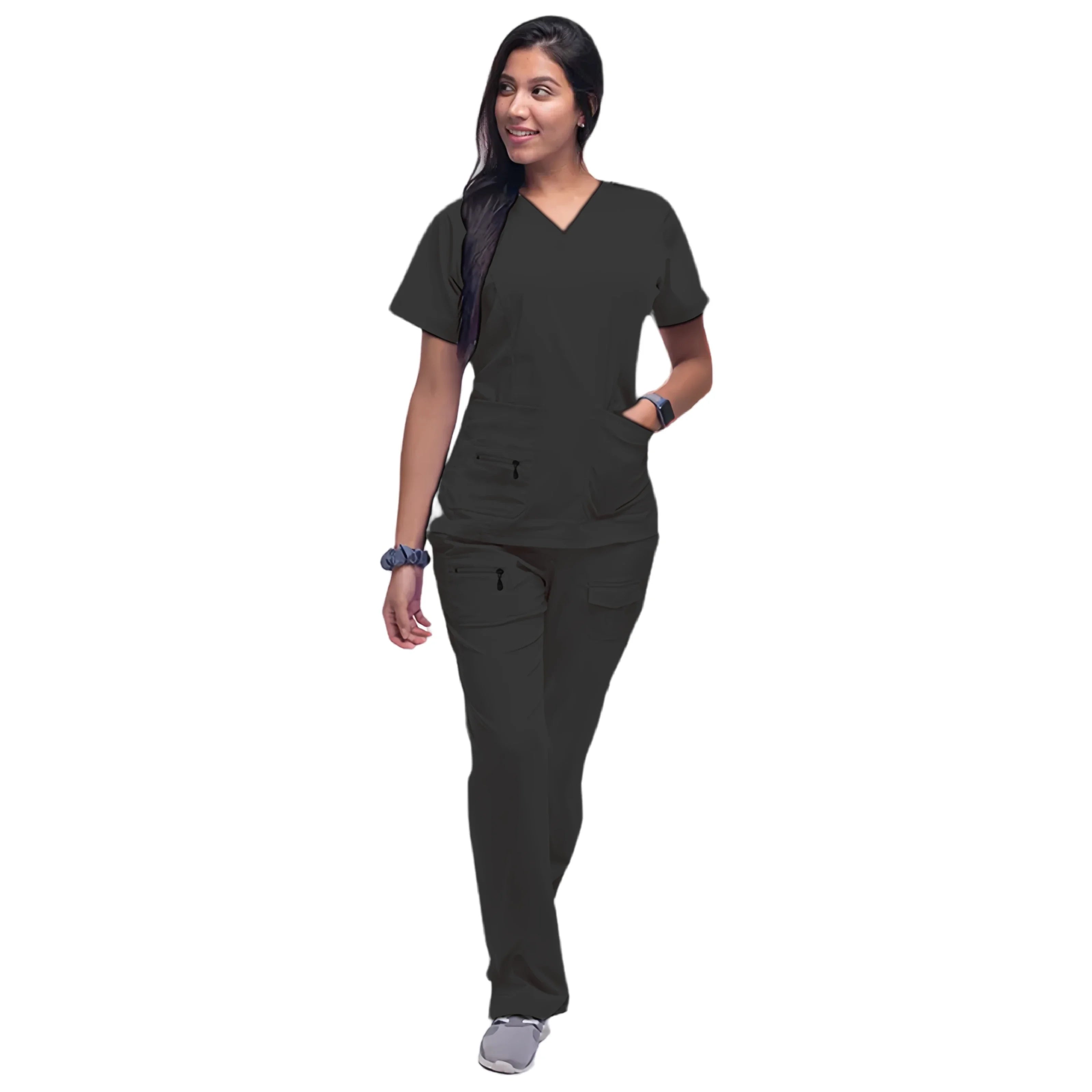Latest Scrubs Uniforms Sets Nurse Surgical Uniforms Doctor Blouse Woman Hospital Scrubs Set with Pocket Dentist Clinical Tshirt