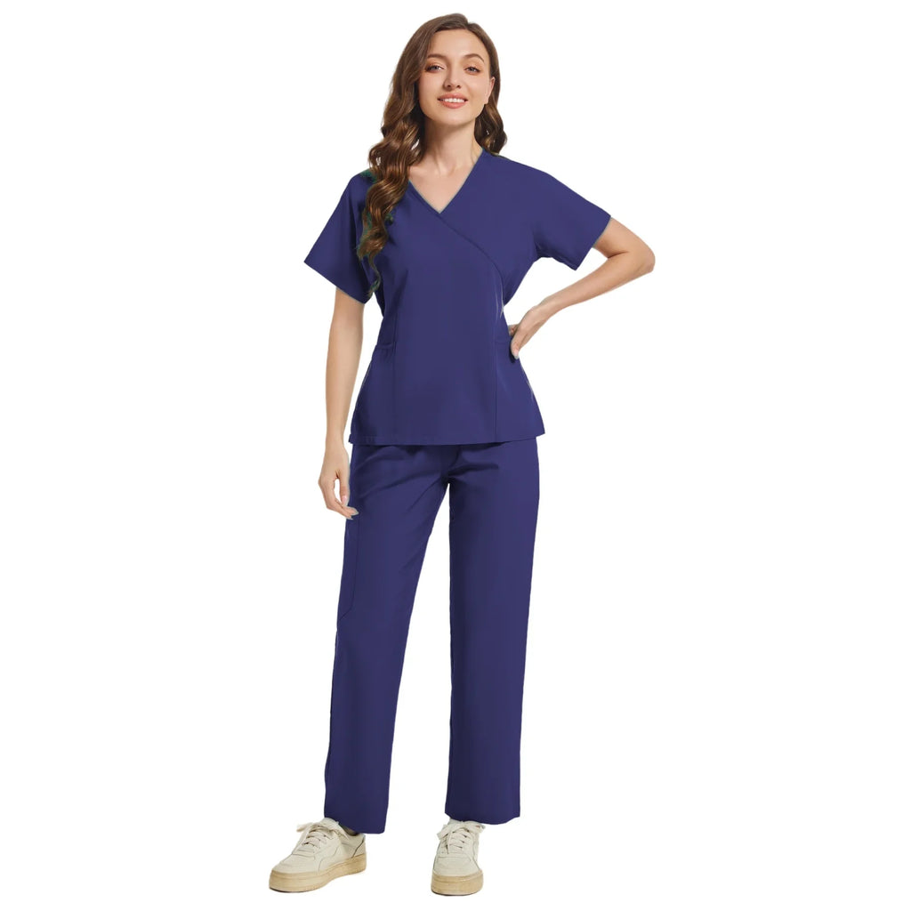 Slim Fit Women Scrubs Sets Hospital Medical Uniforms Nurses Accessories Dental Clinic Beauty Salon Spa Workwear Scrubs Tops Pant