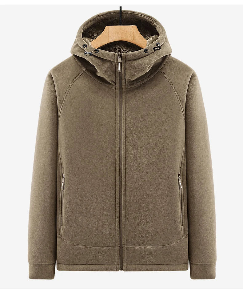 Winter Men Fleece Warm Jackets Mens Windproof Thick Jackets Parkas Coats Men Hooded Casual Outwear Jacket