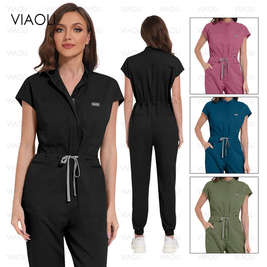 Unisex Jumsuits Medical Uniforms Men Women Nursing Clothes Beauty Costume Nurse Scrubs Overalls Clinical Doctor Dentist Workwear