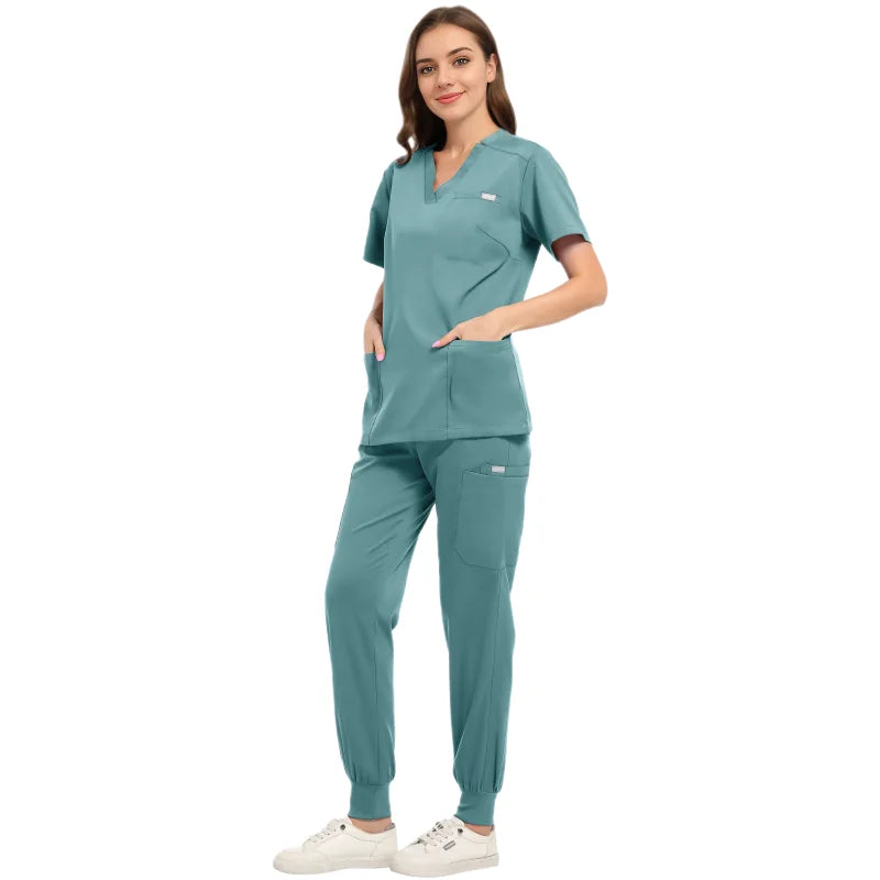 Nursing Scrubs Set Anti-Wrinkle Medical Surgical Gown Wholesale Hospital Scrub Top Doctor Nurse Special Scrub Uniform Men Women