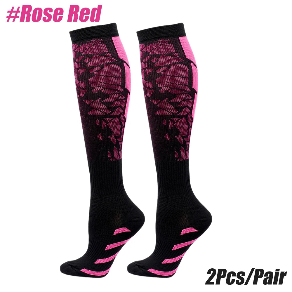1Pair Compression Socks for Men Women 15-20 mmHg Medical Support for Running Nurses Flight Pregnancy Circulation Athletic Socks