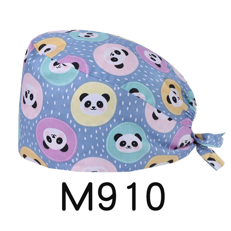 LONG HAIR Scrub Caps Surgical Medical Hats Cotton Nursing Caps Breathable Bouffant Healthcare Chef Pediatric Veterinary Hats M81