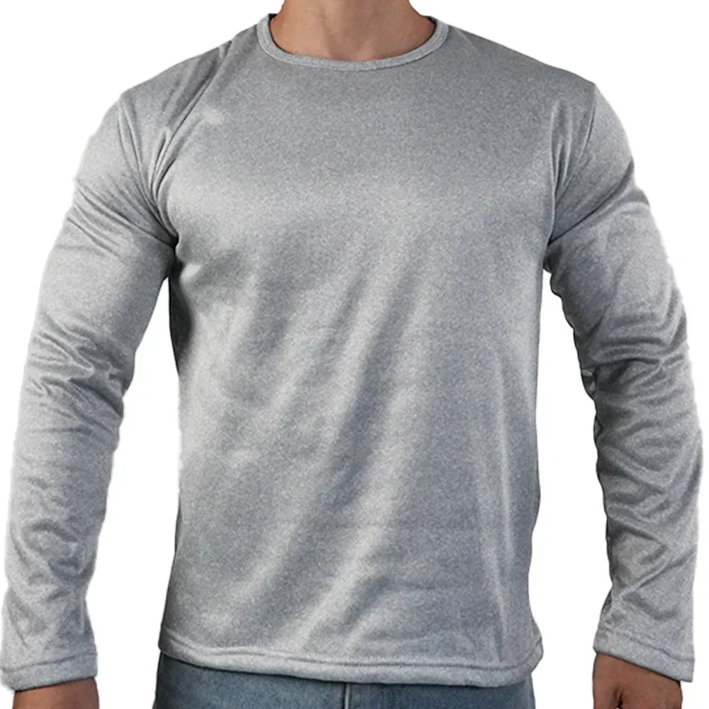 Men's Winter Thermal Long-sleeved T-shirt Wear Extreme Cold Weather Base Layer Top Fleece Lined Winter O-Neck Bottoming Shirts