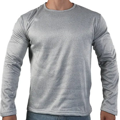 Men's Winter Thermal Long-sleeved T-shirt Wear Extreme Cold Weather Base Layer Top Fleece Lined Winter O-Neck Bottoming Shirts