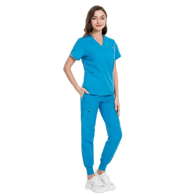 Women Scrubs Sets Nurse Accessories Medical Uniform Slim Fit Hospital Dental Clinical Workwear Clothing Surgical Overall Suits
