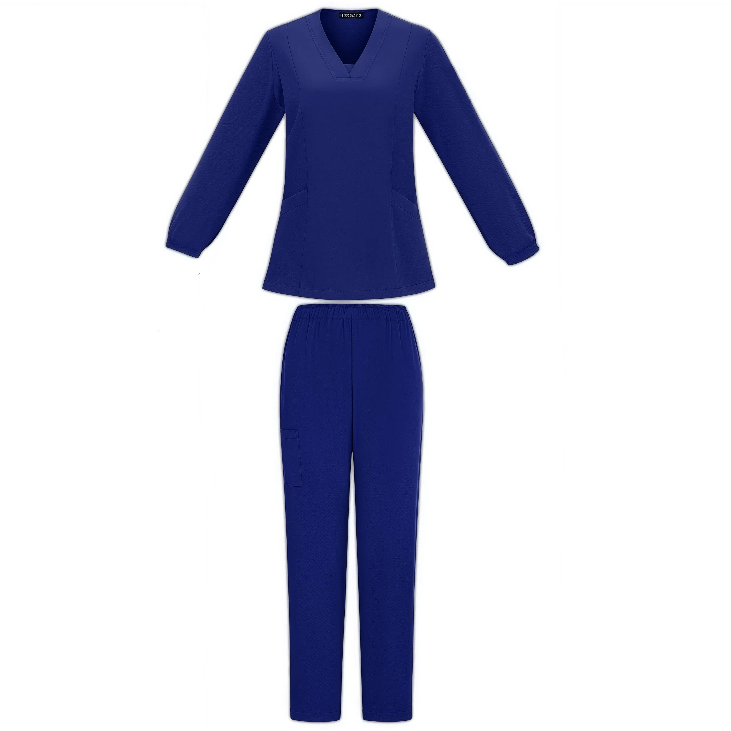 Women Surgical Uniform Autumn Winter Solid Color V Neck Long Sleeve Nurse Blouse Medical Beauty Salon Workwear Top+pants Clothes