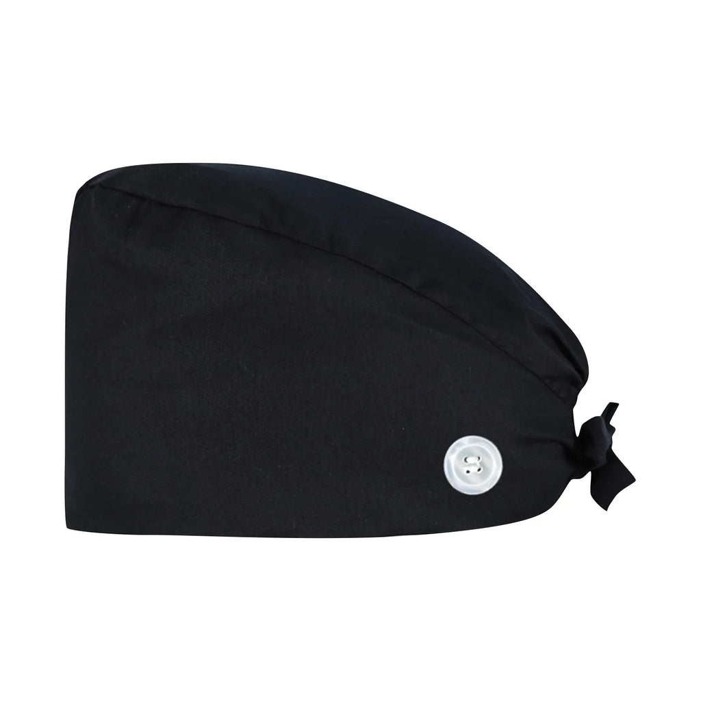 Fashion Solid Scrubs Hat Casual Unisex Scrub Cap With Button Medical Surgical Cap Hospital Beauty Store Uniform Accessories