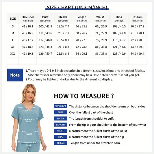 Practical Nursing Workwear - Basic M-edical Uniform Set with Functional Design for Healthcare Staff
