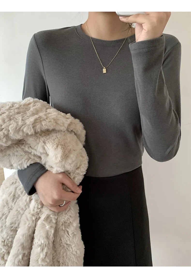 Winter Women Sweater T Shirt Women  Oversize T-Shirt Woman Clothes Female Tee Tops Pullover Long Sleeve Tube Knitted Tshirt Top