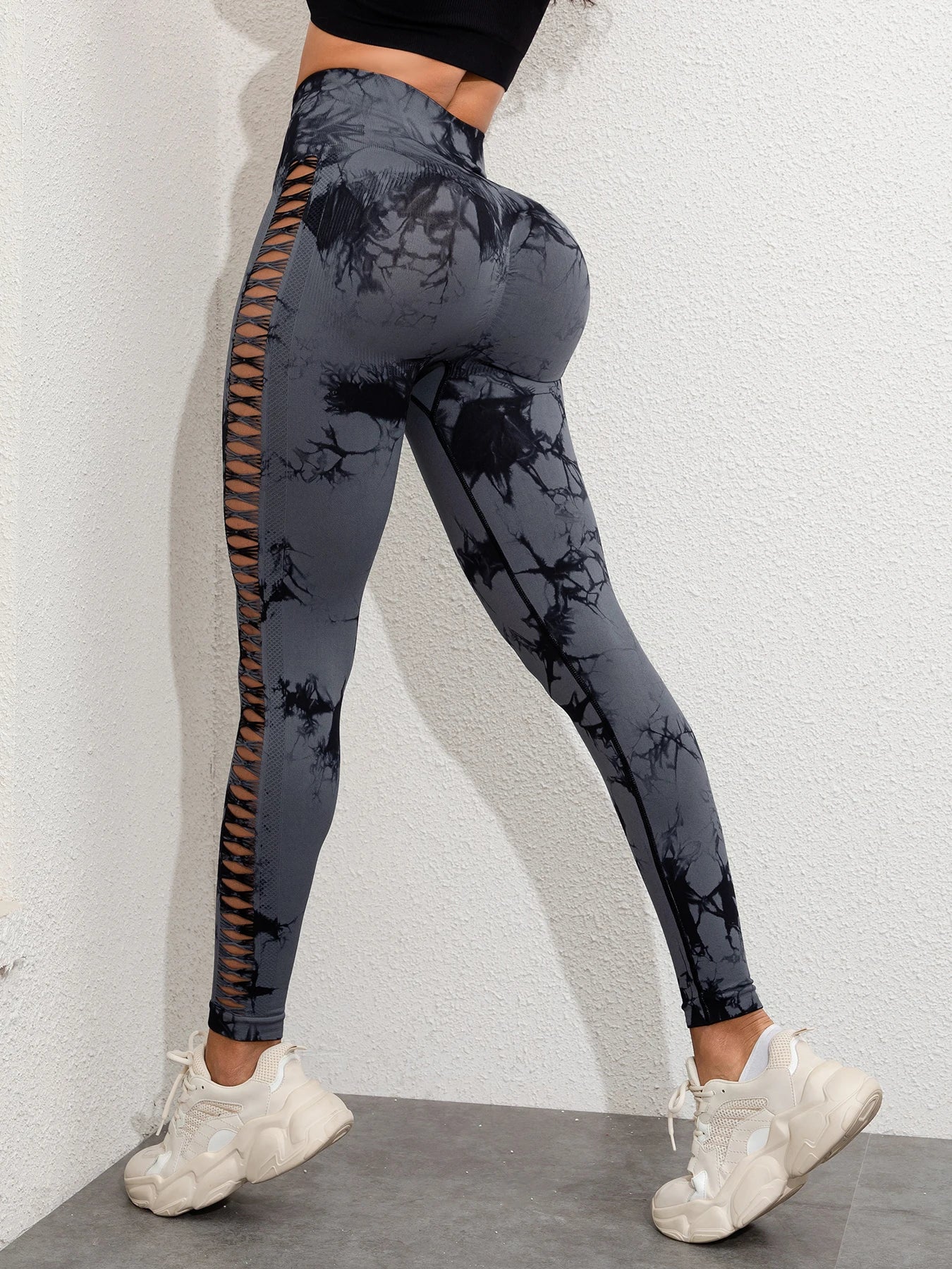 Butt Lifting Sexy Gym Leggings Women High Waist Seamless Tie Dye  Leggings Women Skinny Stretch Outdoors Hollow Out Pants