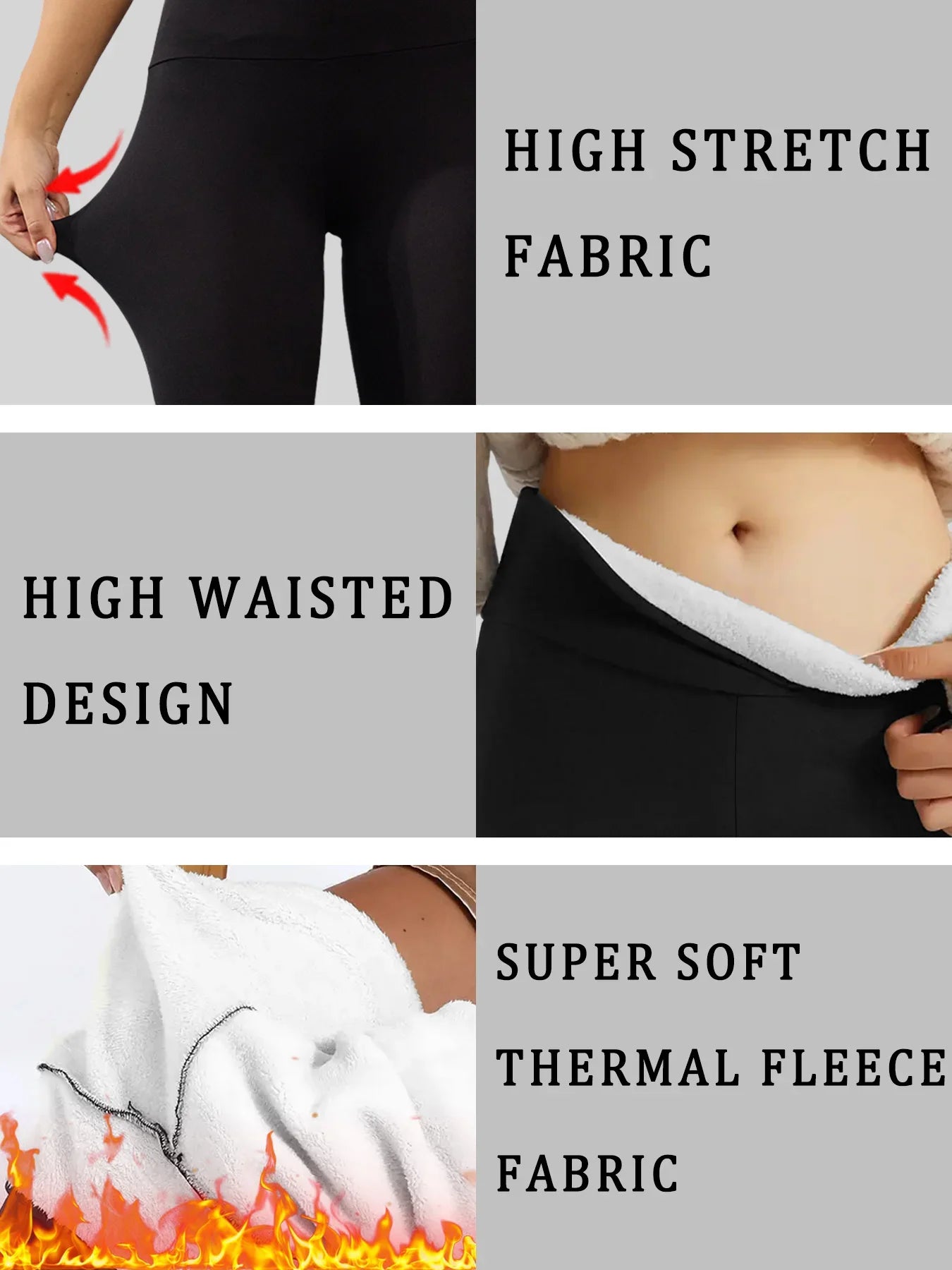 Plus Size High waisted winter leggings with fleece lining for women. with perfect for running, yoga and cold weather workouts