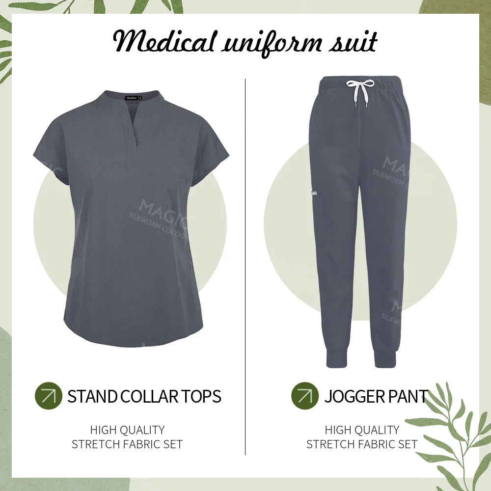 Scrubs Sets Pet Medical Uniforms Clothing Women Nurse Costume Spa Uniforms Surgery Suit Nurse Accessories Doctor Scrubs Workwear