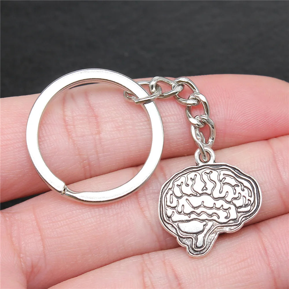 Nurse Doctor Needle Syringe Stethoscope EMT Caduceus Medical Symbol Brain Lungs Keychain Jewelry Medicine Graduate Gift