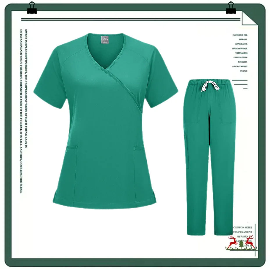 Nurse Scrubs New Fashion Medical Scrub Soft Breathable Jogger Pants Set Surgical Uniforms Woman Nursing Clinical Doctor Workwear